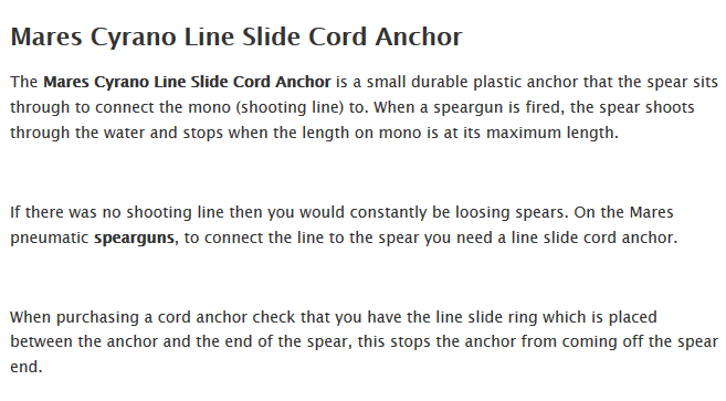 cord anchor detailed information