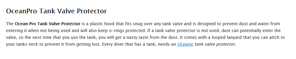 tank valve protector details