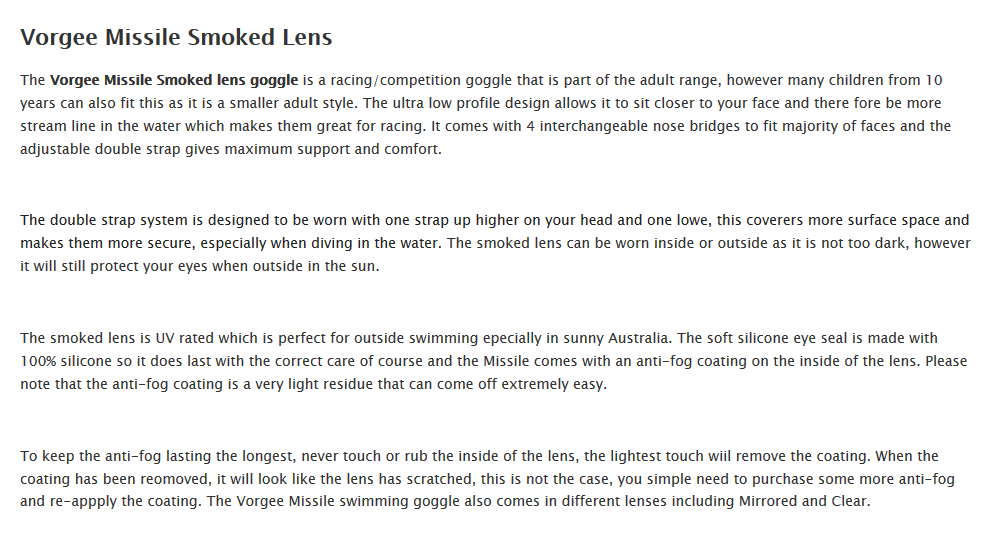 smoked lens goggles details