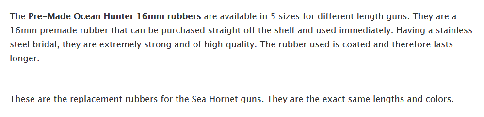 ocean hunter 16mm rubber details