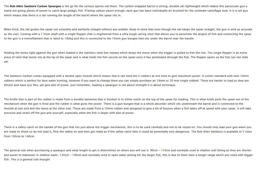 Carbon Speargun Detailed Information