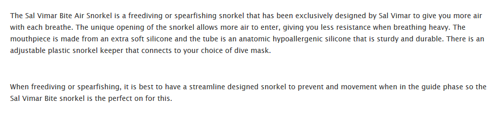 details for snorkel