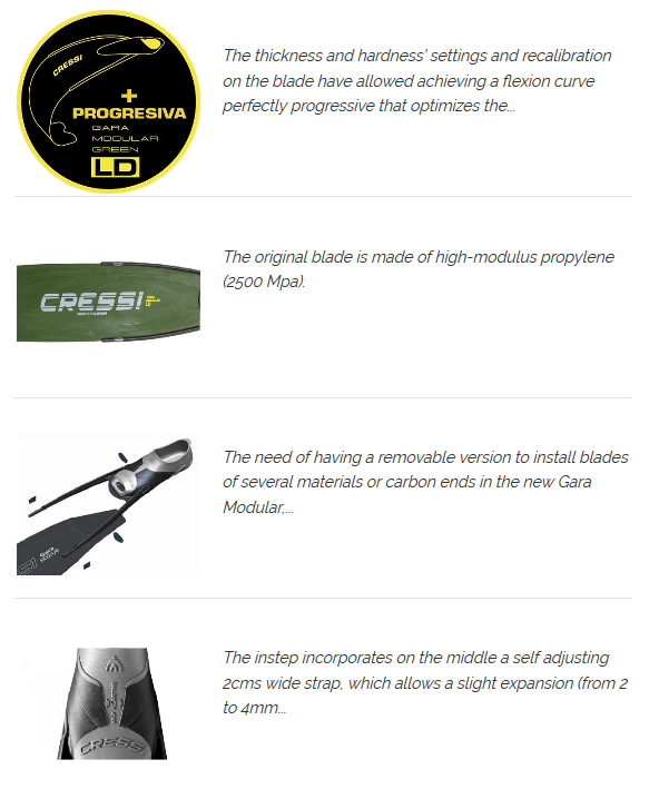 cressi gara fins detailed information