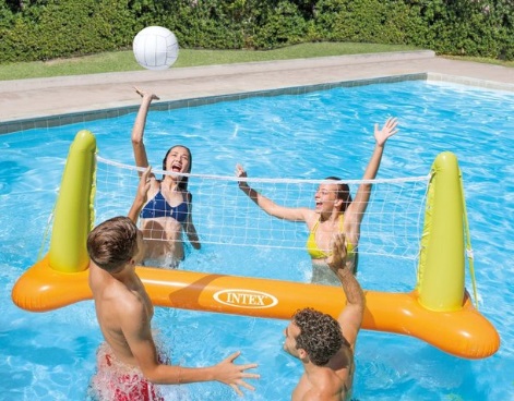 intex volleyball in pool