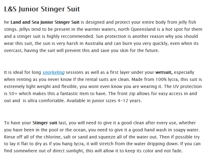 junior stinger details