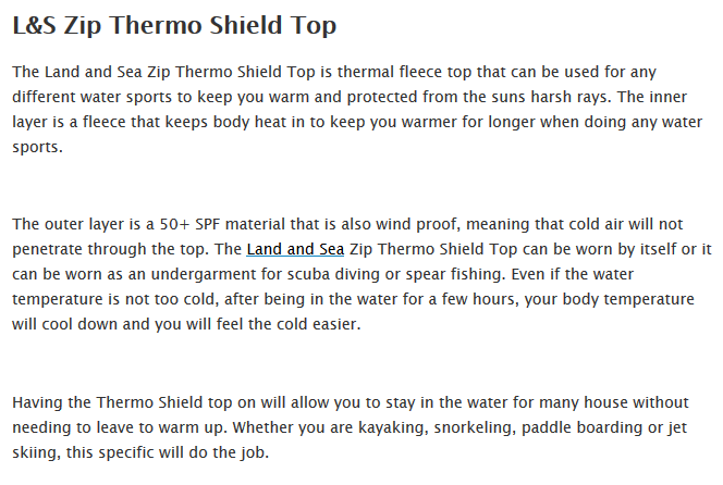 zip thermo top detailed information