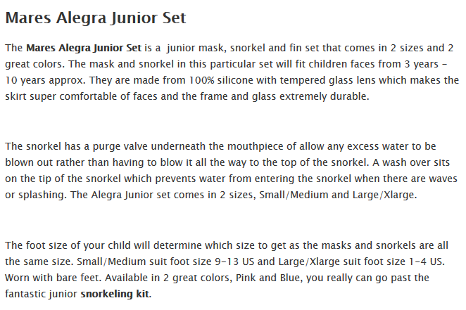 mares junior kit detailed information