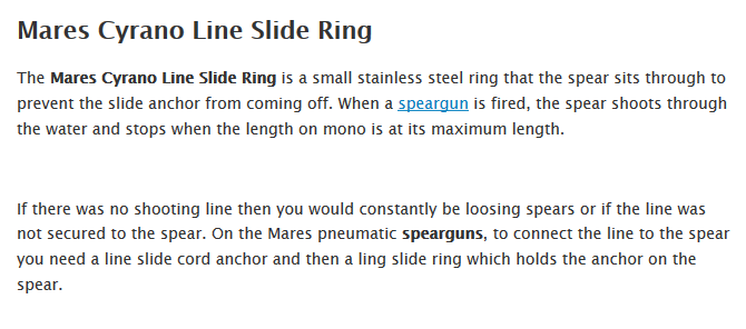 cyrano line slide ring details