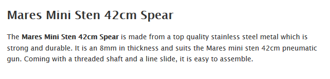 mini sten spear detailed information