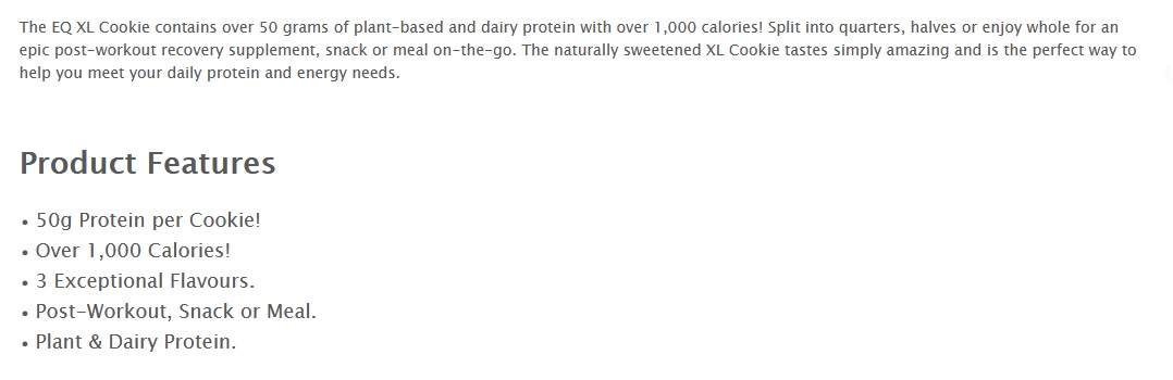protein cookie details