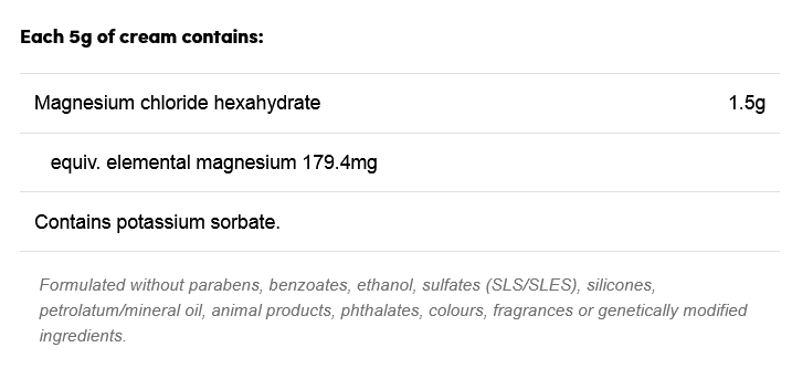 magnesium muscle cream