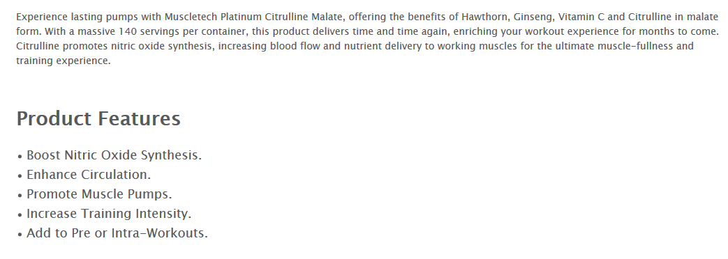 Citrulline Malate details