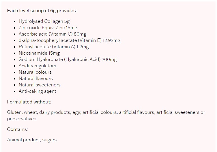 ingredients listing