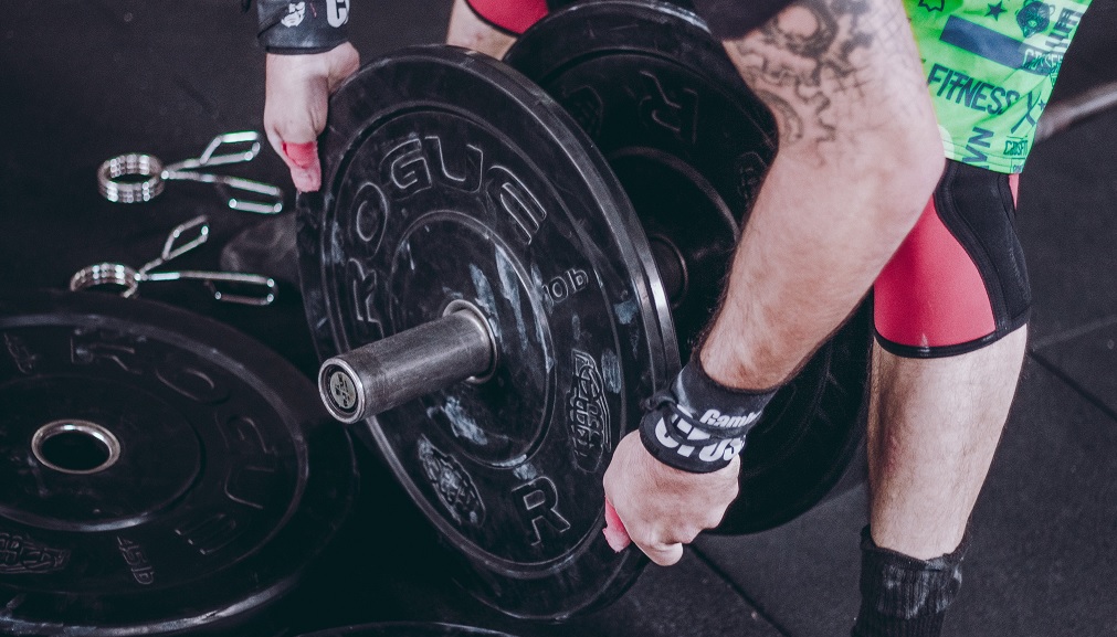 a man lifting weights