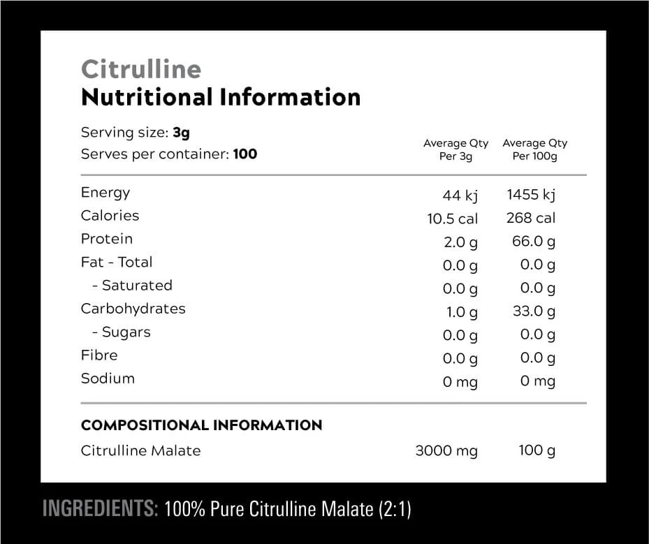 Citrulline nutrition information