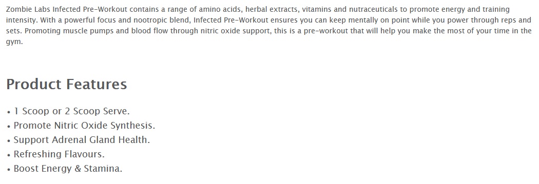 nutritional information