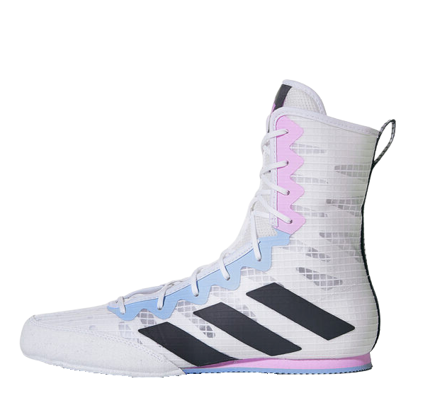 Adidas Box Hog 4 Boxing Boots White Grey Lilac Adidas Box Hog 4 Boxing Boots White Grey Lilac