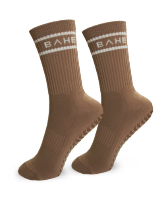 BAHE Studio Grippy Crew Socks Quicksand