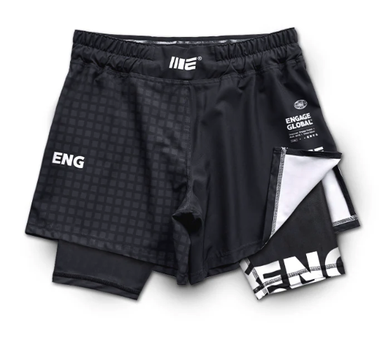 Engage Grid Tech (Black) 2-in-1 Hybrid Shorts