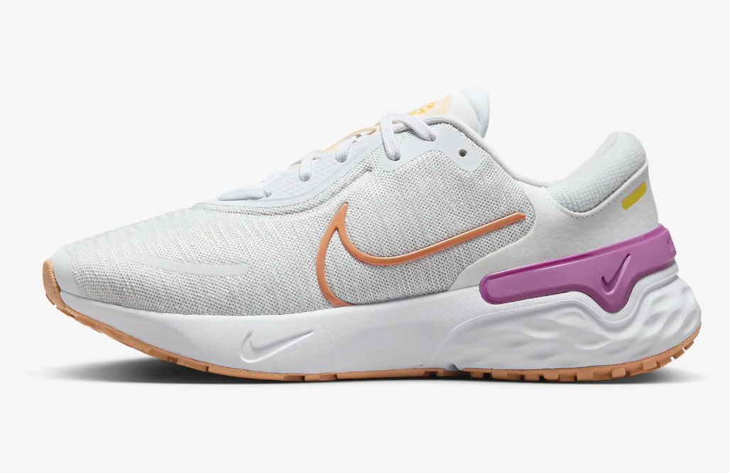 Nike Renew Run 4 | Womens | White Amber Brown Purple