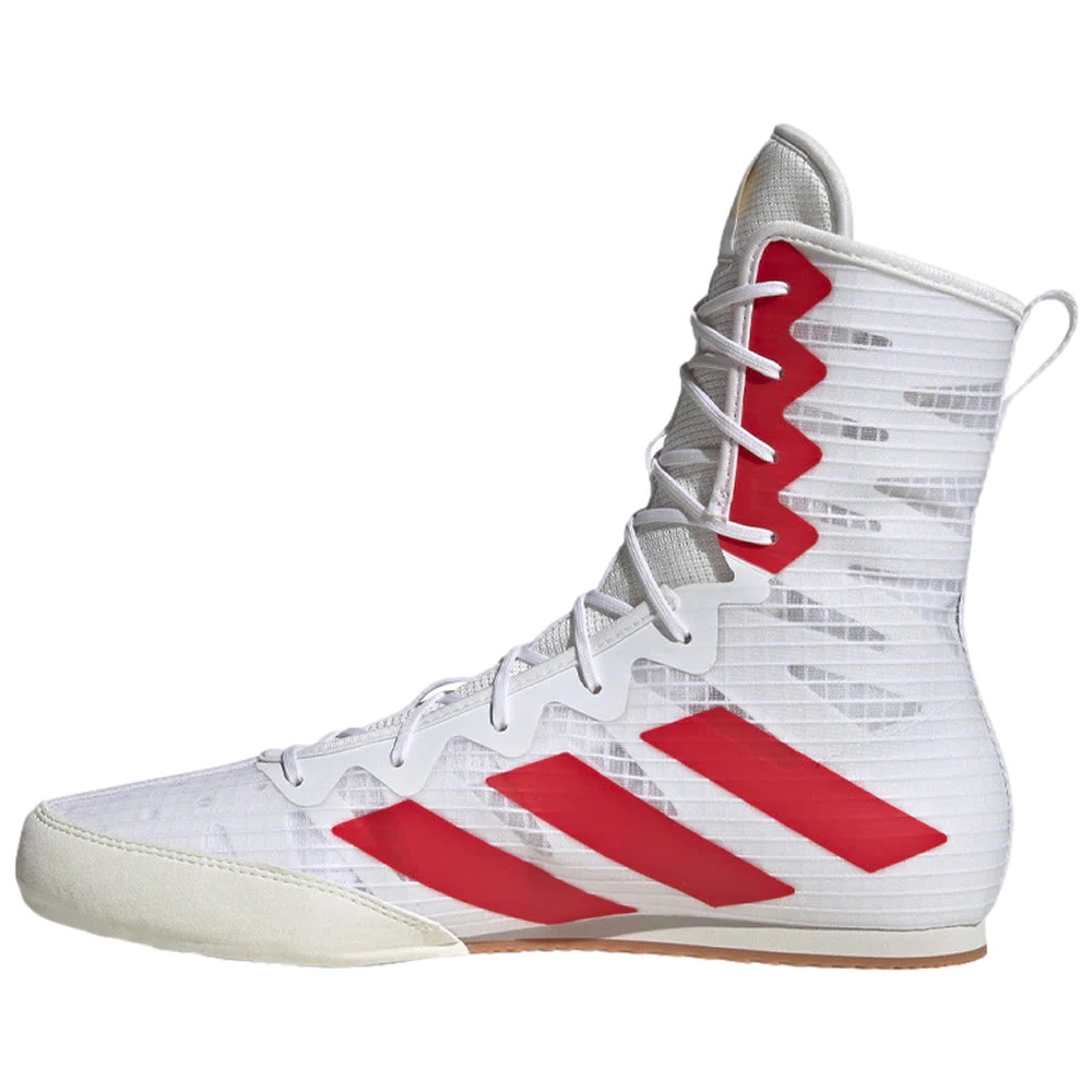 Adidas Box Hog 4 Boxing Boots White/Red