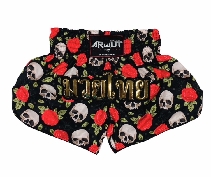 Arwut 'Skull & Roses' Muay Thai Shorts