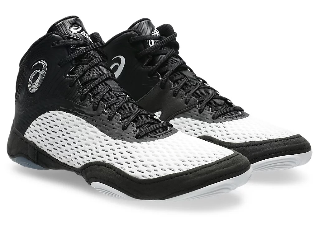 Asics Split Elite Wrestling Shoes - White Black
