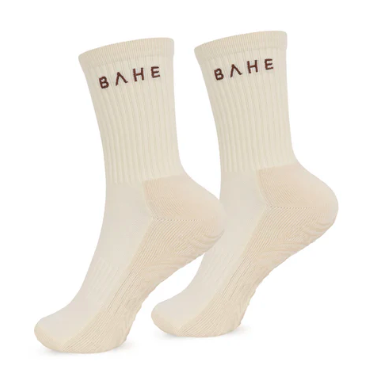 BAHE Studio Grippy Crew Socks Coconut