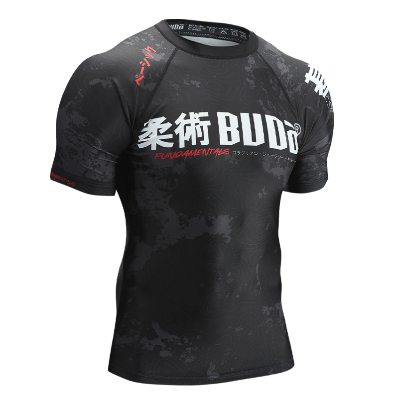 Budo Kihon Ranked Short Sleeve Rash Guard - Black