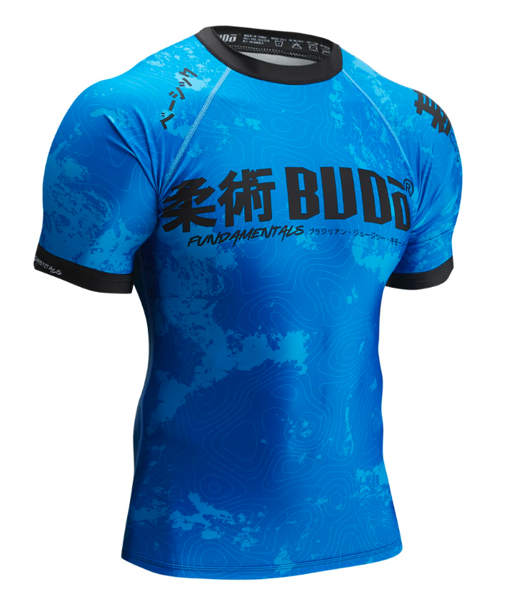 Budo Kihon Ranked Short Sleeve Rash Guard - Blue