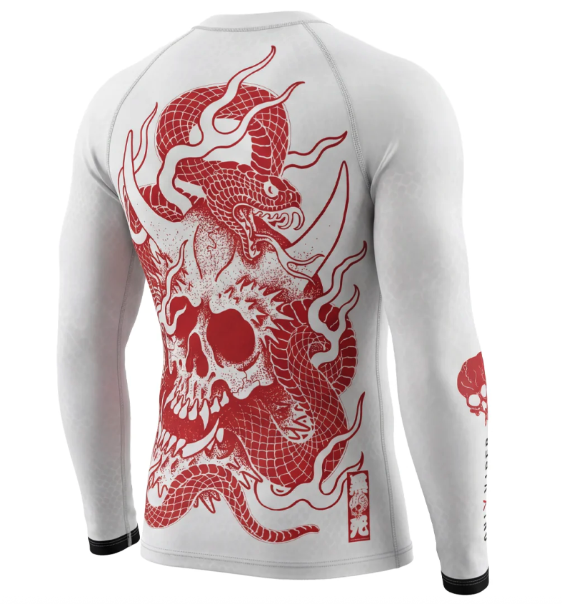 Budo ONI x Viper Green Long Sleeve Rash Guard White