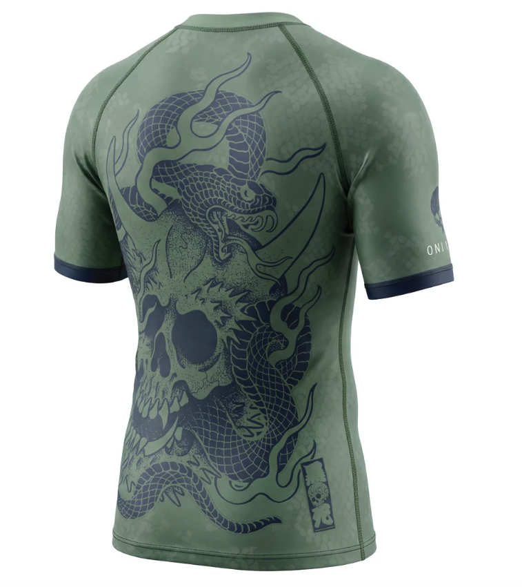 Budo ONI x Viper Green Short Sleeve Rash Guard Green