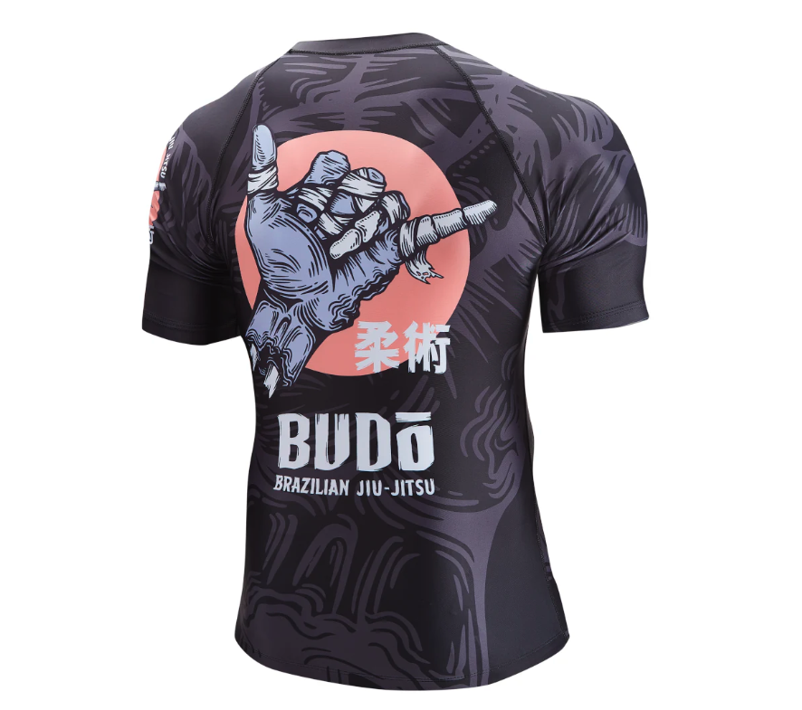 Budo Zombie Shaka Short Sleeve Rash Guard - Black