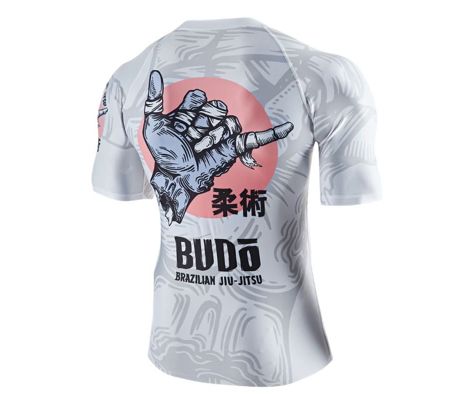 Budo Zombie Shaka Short Sleeve Rash Guard - White