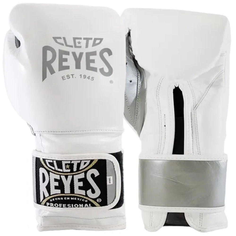 Cleto Reyes Silver Storm Boxing Gloves White/Silver