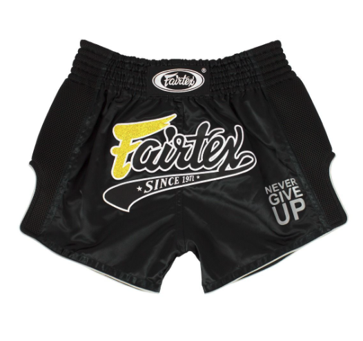 Fairtex BS1708 Black Slim Cut Muay Thai Boxing Shorts