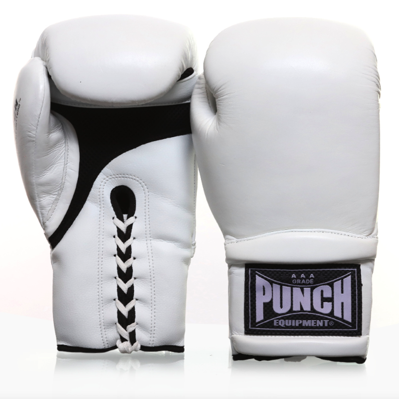 Punch Trophy Getters Pro Lace Up Boxing Fight Gloves