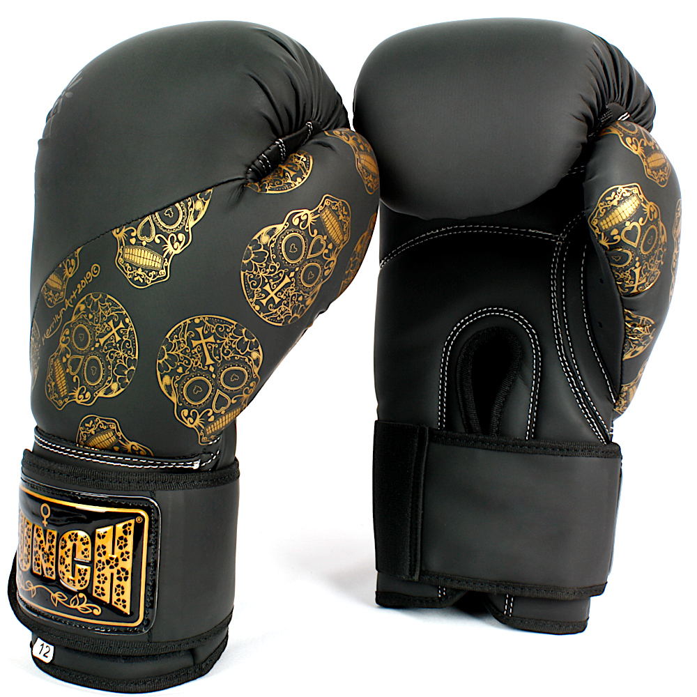 Punch Urban Ladies Boxing Gloves Gold Skulls