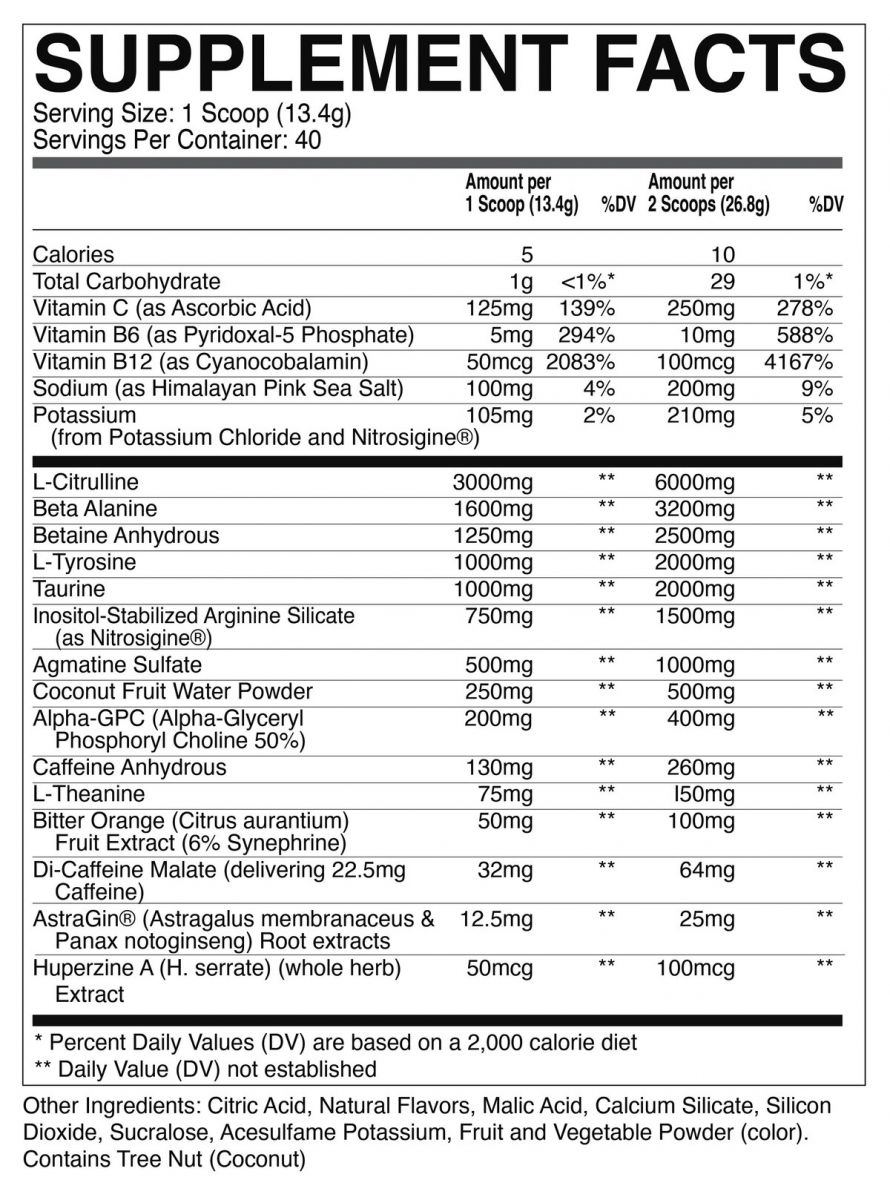 nutritional information